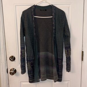 Peruvian Connection Gray and Purple Cardigan